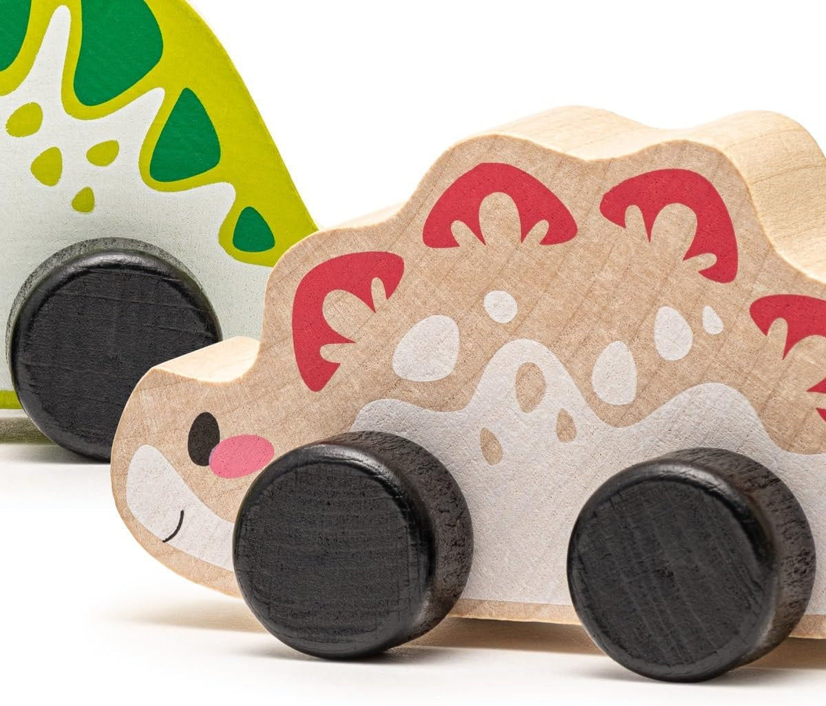 Juguete de madera Dinosaurios con ruedas - Joyful Dinos - Cubika 15597