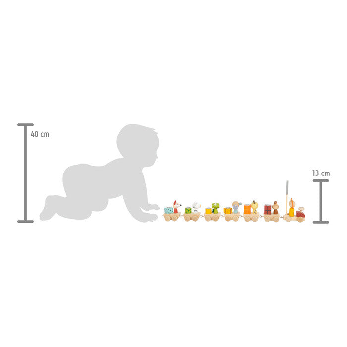 ¡Celebra tu cumpleaños con un divertido tren de madera de animales! - Small foot 12347