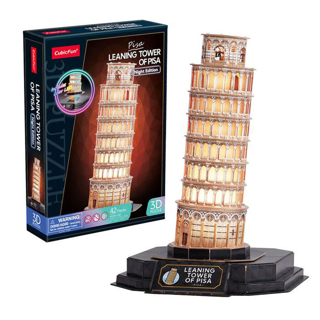 Puzzle 3D Torre de Pisa Led Night Edition - Worldbrands MN803415