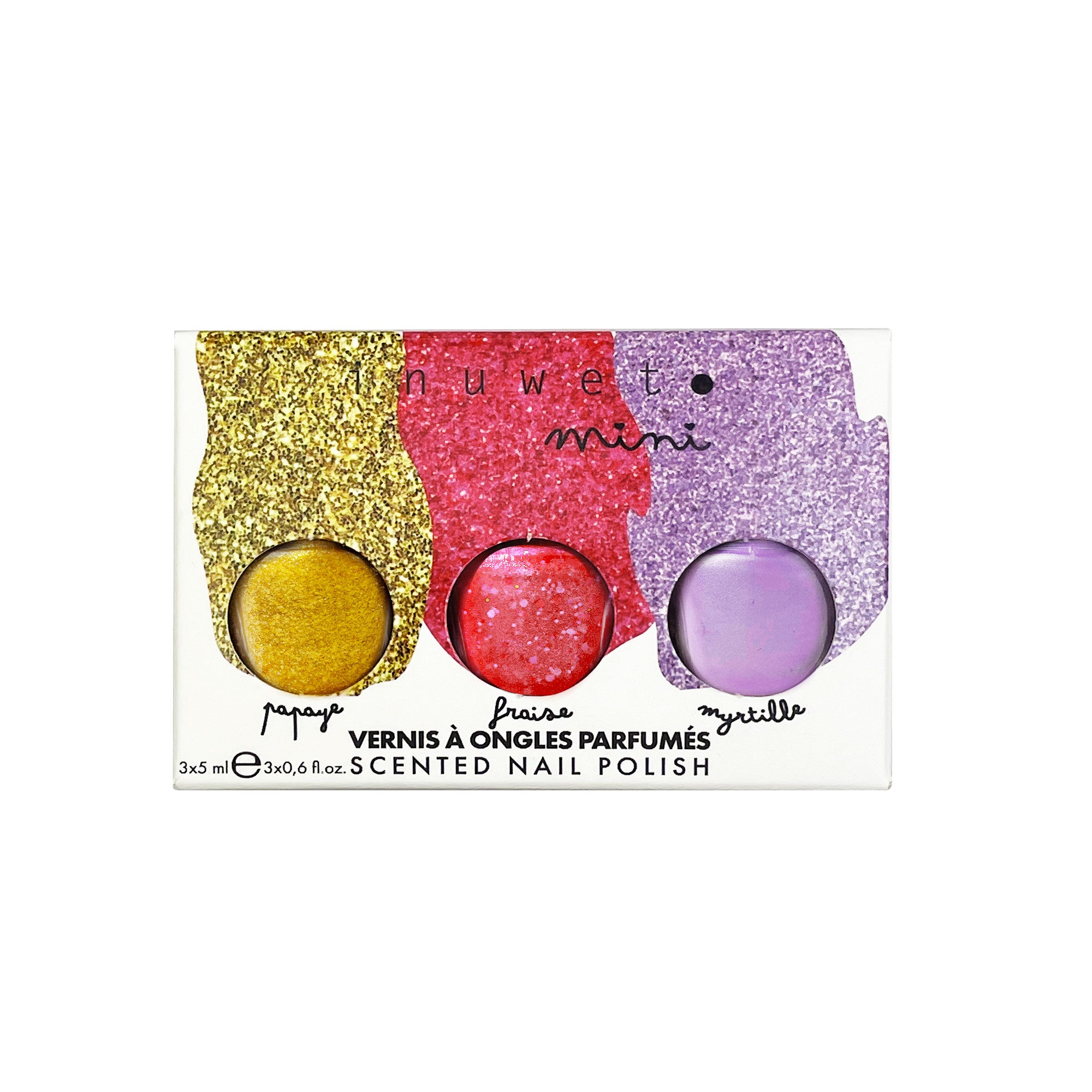 Caja 3 Esmaltes a base de agua (Papaya-Fresa-Arándanos) - Inuwet