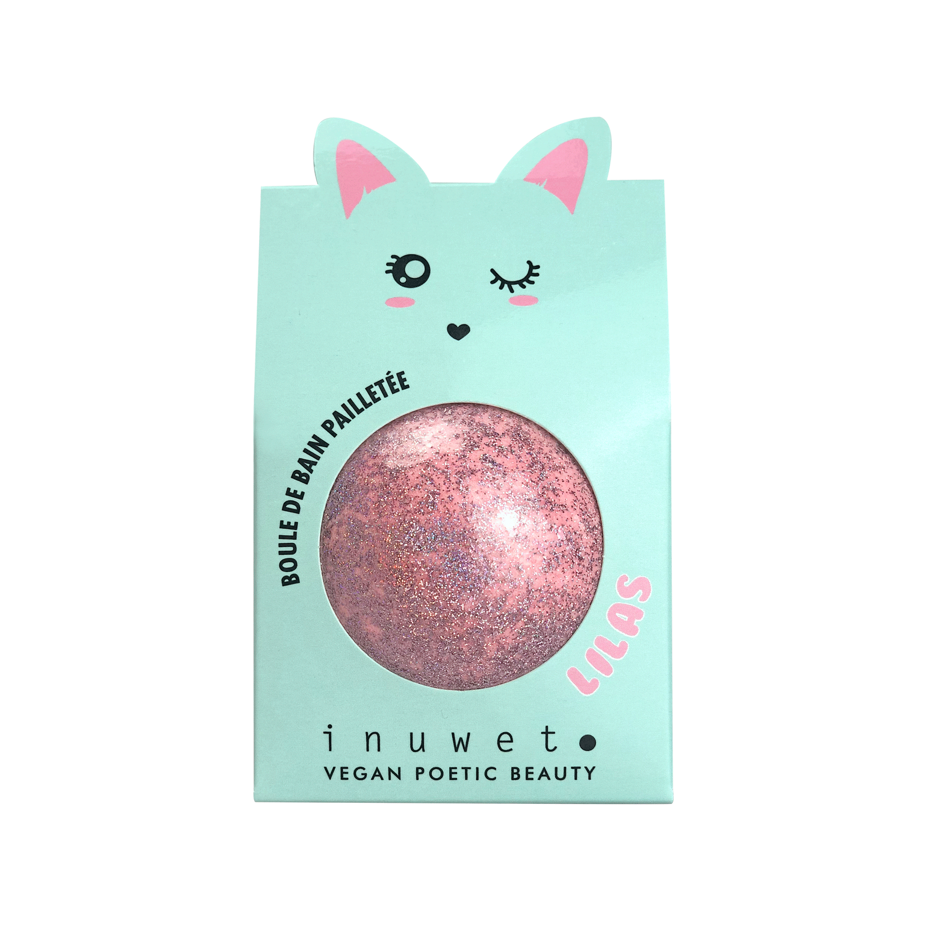 Bomba de Baño Brillante de Lila y Purpurina Rosa - Inuwet