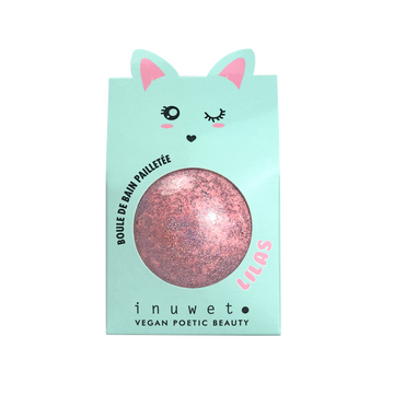 Bomba de Baño Brillante de Lila y Purpurina Rosa - Inuwet