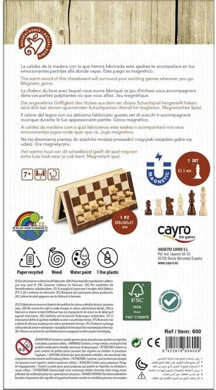 Juego de Mesa Ajedrez Magnético Plegable - Cayro 600