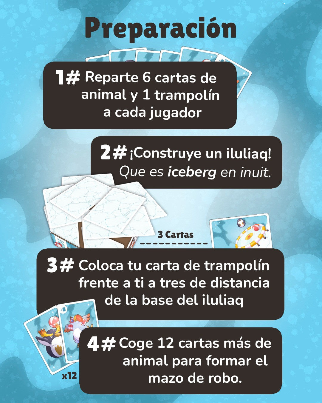 Juego educativo de cartas Iluliaq ¡Lanza cartas sobre el Iceberg ! - Pif Games