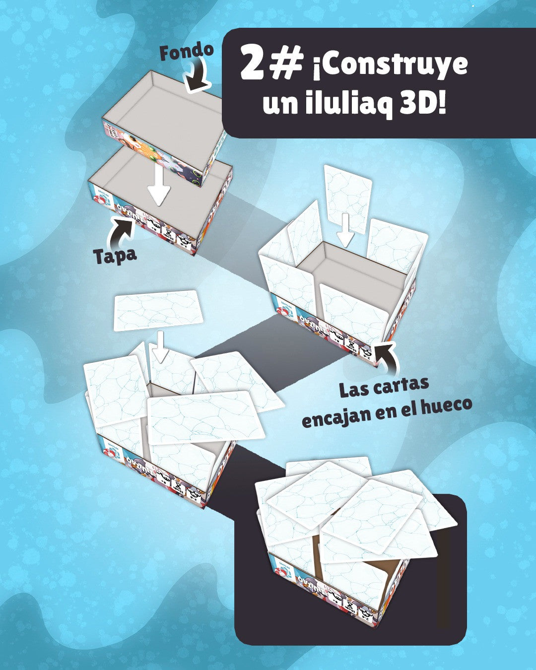 Juego educativo de cartas Iluliaq ¡Lanza cartas sobre el Iceberg ! - Pif Games