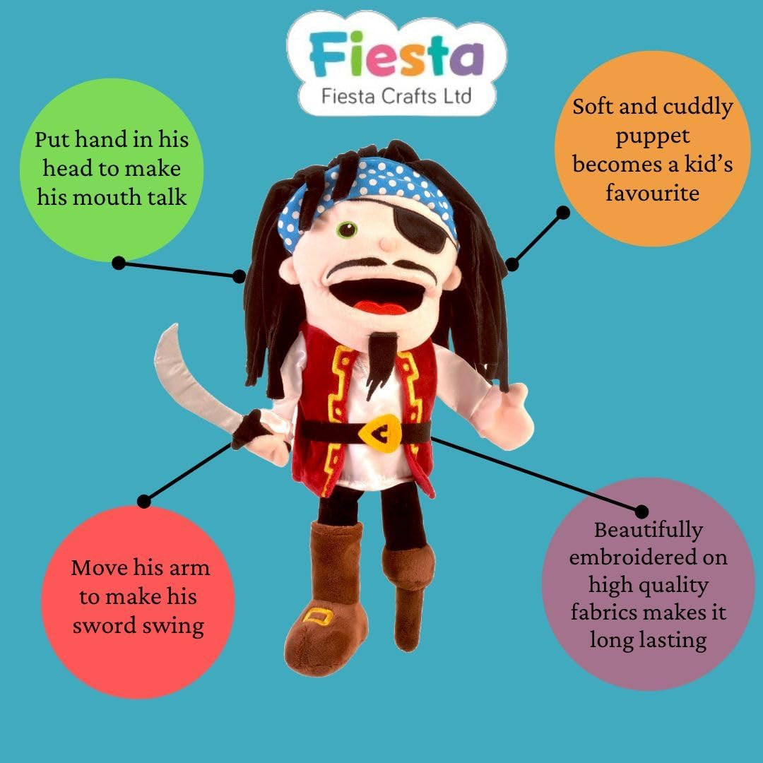 Marioneta de mano Pirata con boca movible - Fiesta Crafts