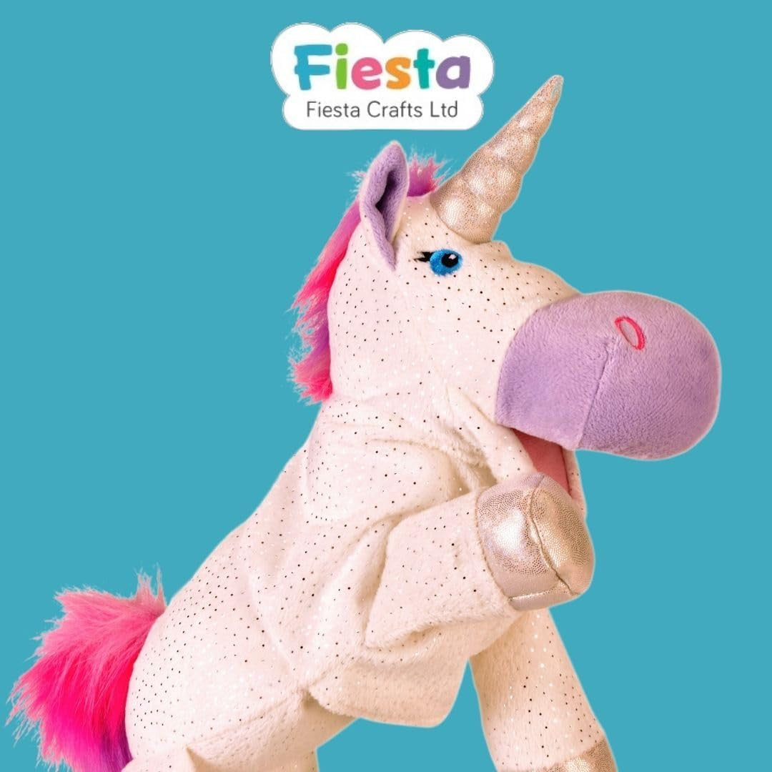 Marioneta de mano Unicornio con boca movible - Fiesta Crafts