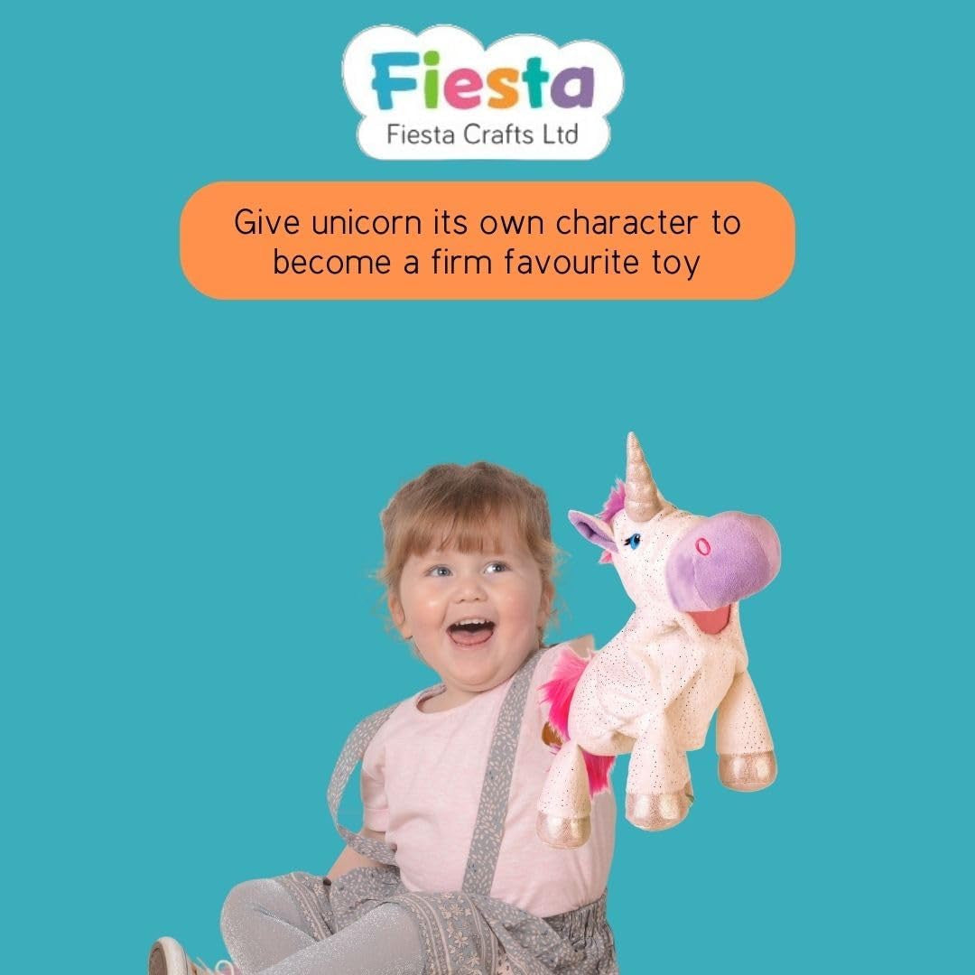 Marioneta de mano Unicornio con boca movible - Fiesta Crafts