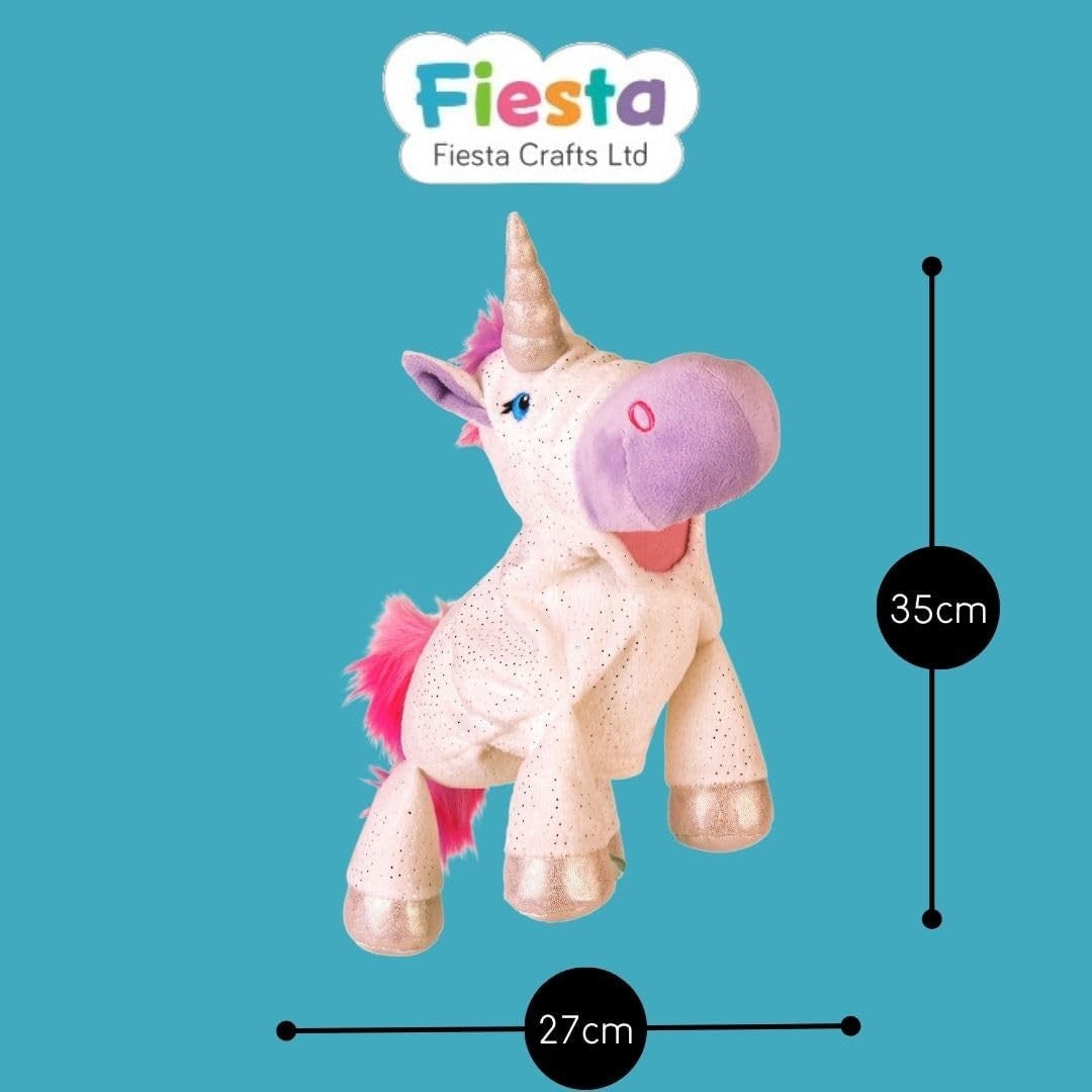 Marioneta de mano Unicornio con boca movible - Fiesta Crafts