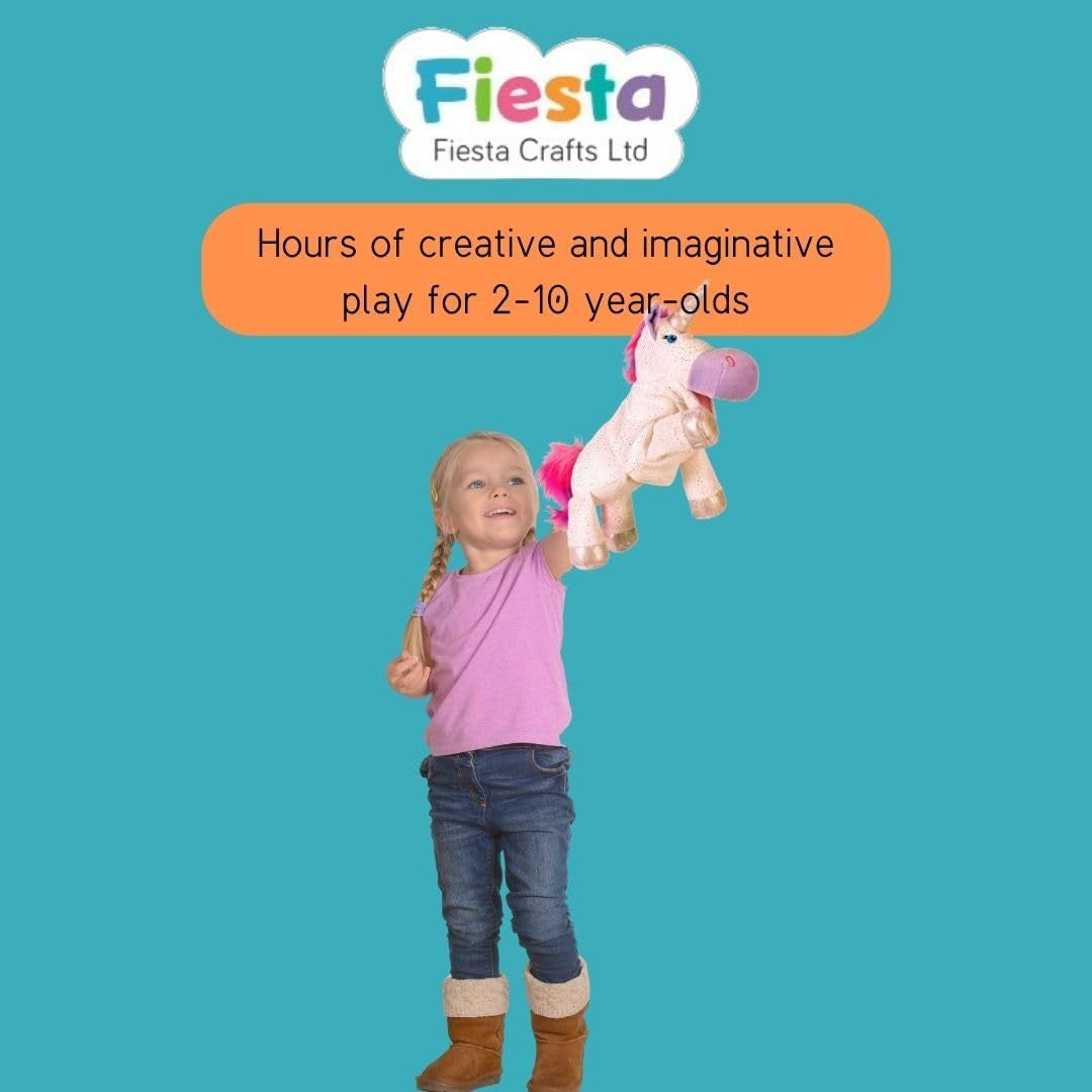 Marioneta de mano Unicornio con boca movible - Fiesta Crafts