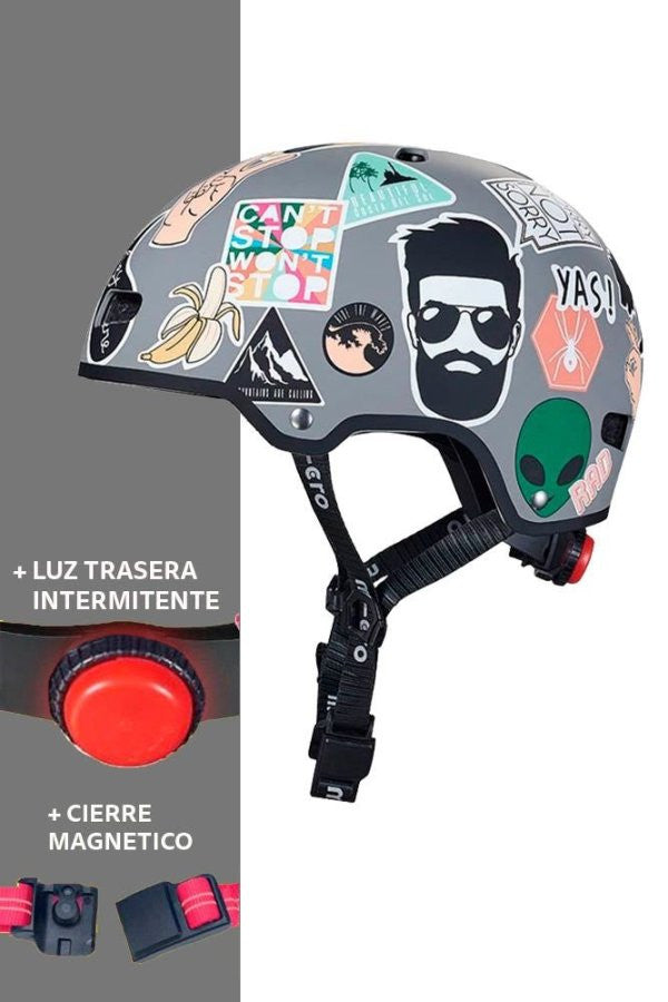 Casco Infantil para Patinetes y Bicicletas Sticker (M) - Micro AC2120