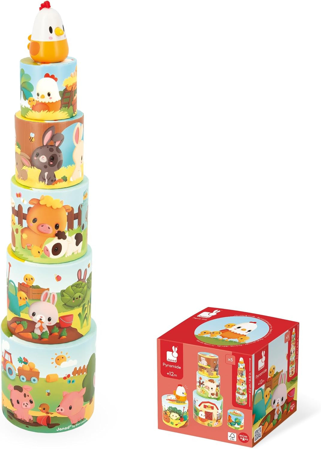 Juego de Motricidad Mi primera pirámide de pollo - Janod 03310