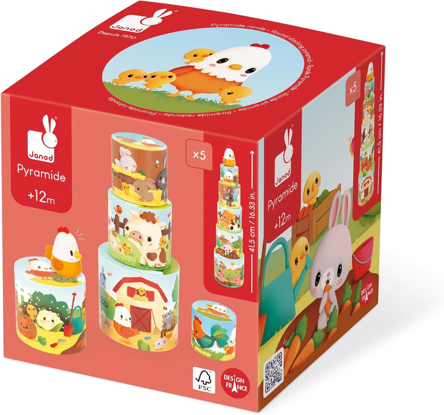 Juego de Motricidad Mi primera pirámide de pollo - Janod 03310