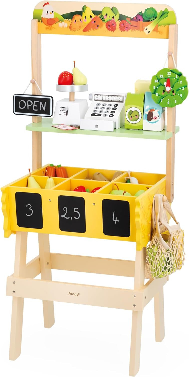 Juego de Imitación - Tienda Infantil de madera Mercado de Verduras - Janod 03322