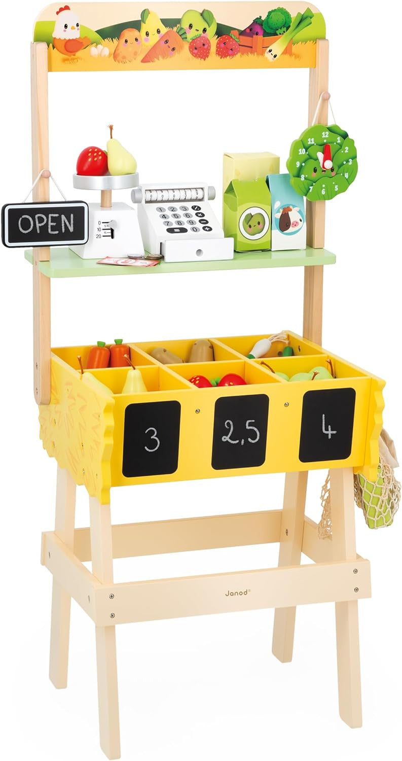 Juego de Imitación - Tienda Infantil de madera Mercado de Verduras - Janod 03322
