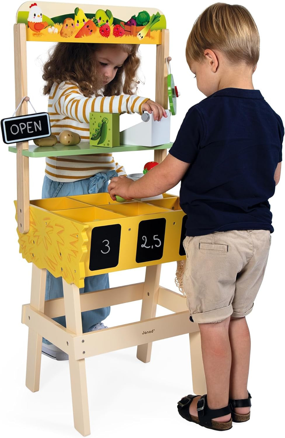 Juego de Imitación - Tienda Infantil de madera Mercado de Verduras - Janod 03322