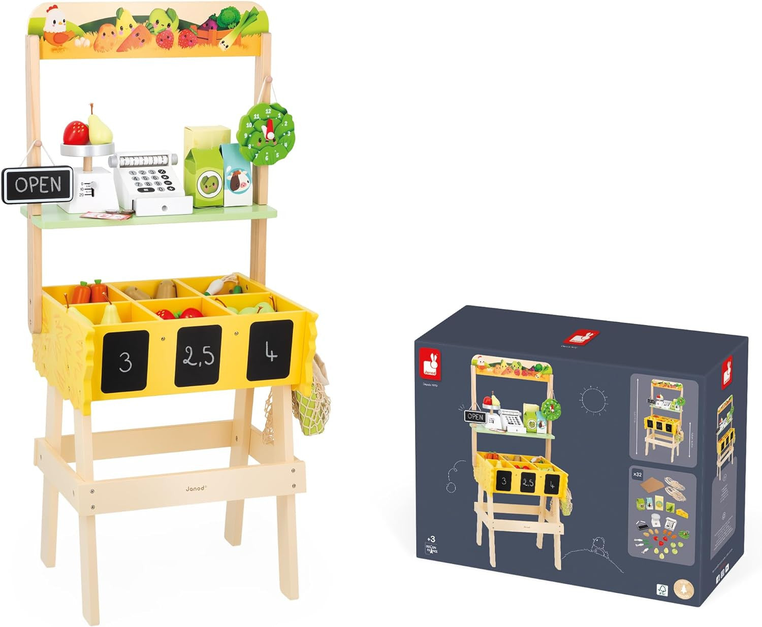 Juego de Imitación - Tienda Infantil de madera Mercado de Verduras - Janod 03322