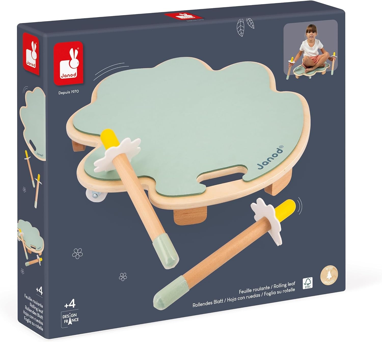 Mi primer Monopatín Hoja de árbol rodante Sweet Cocoon - Janod 04041