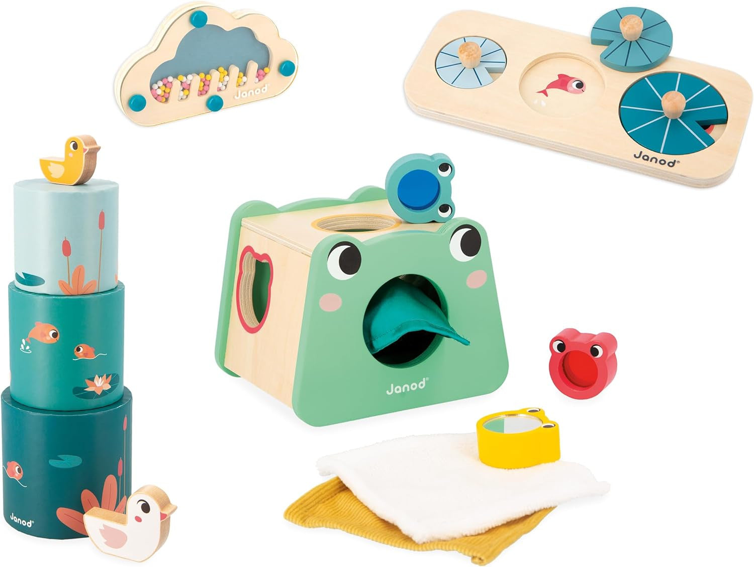 Juego Estimulo Sensorial +12meses - Caja con juegos de estimulo sensorial para niños +12 meses - Janod 04063