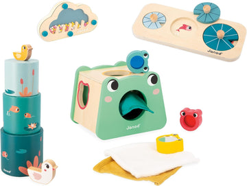 Juego Estimulo Sensorial +12meses - Caja con juegos de estimulo sensorial para niños +12 meses - Janod 04063