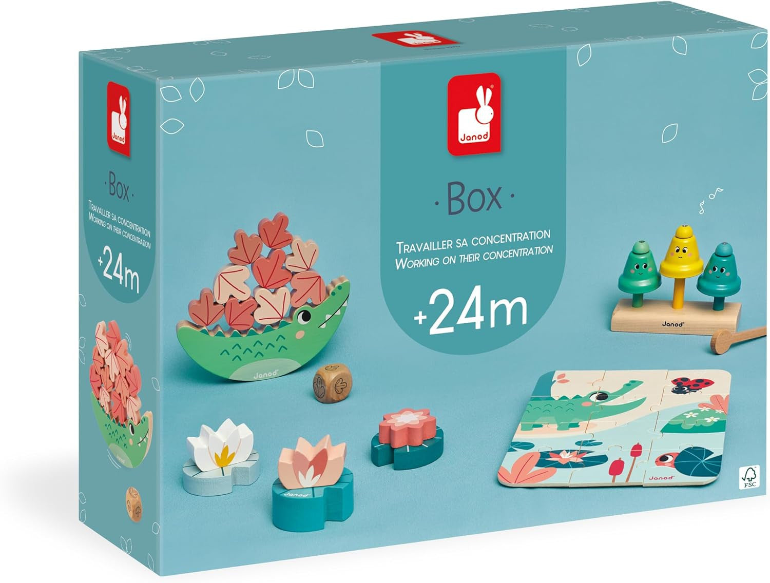 Juego Estimulo Sensorial +24 meses - Caja con juegos de estimulo sensorial para niños +24 meses - Janod 04065