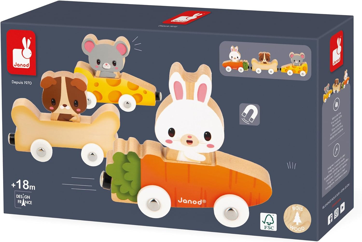 Juego Magnético Coches Mascotas Magnéticas - Janod 03315