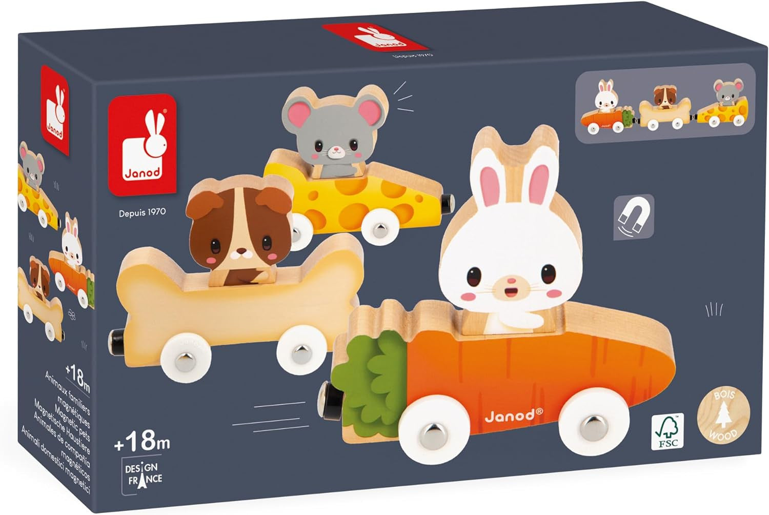 Juego Magnético Coches Mascotas - Janod 03315