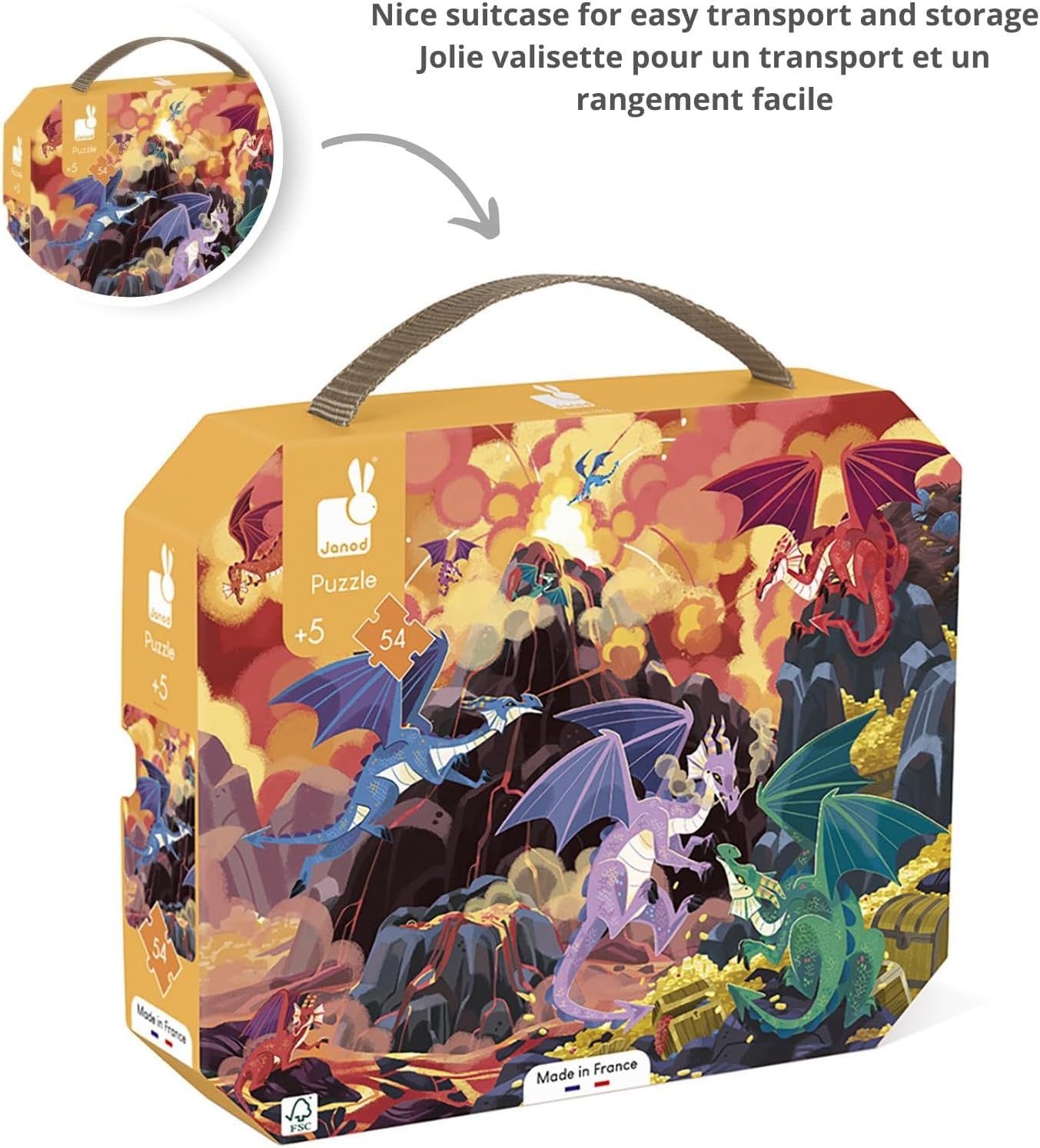 Puzle para niños Tierra de Dragones 54 piezas - Janod 02609