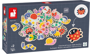 Juego Pedagógico Buscar y Encontrar Formas y Colores - El Jardín - Janod 05091