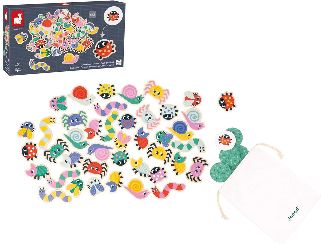 Juego Pedagógico Buscar y Encontrar Formas y Colores - El Jardín - Janod 05091