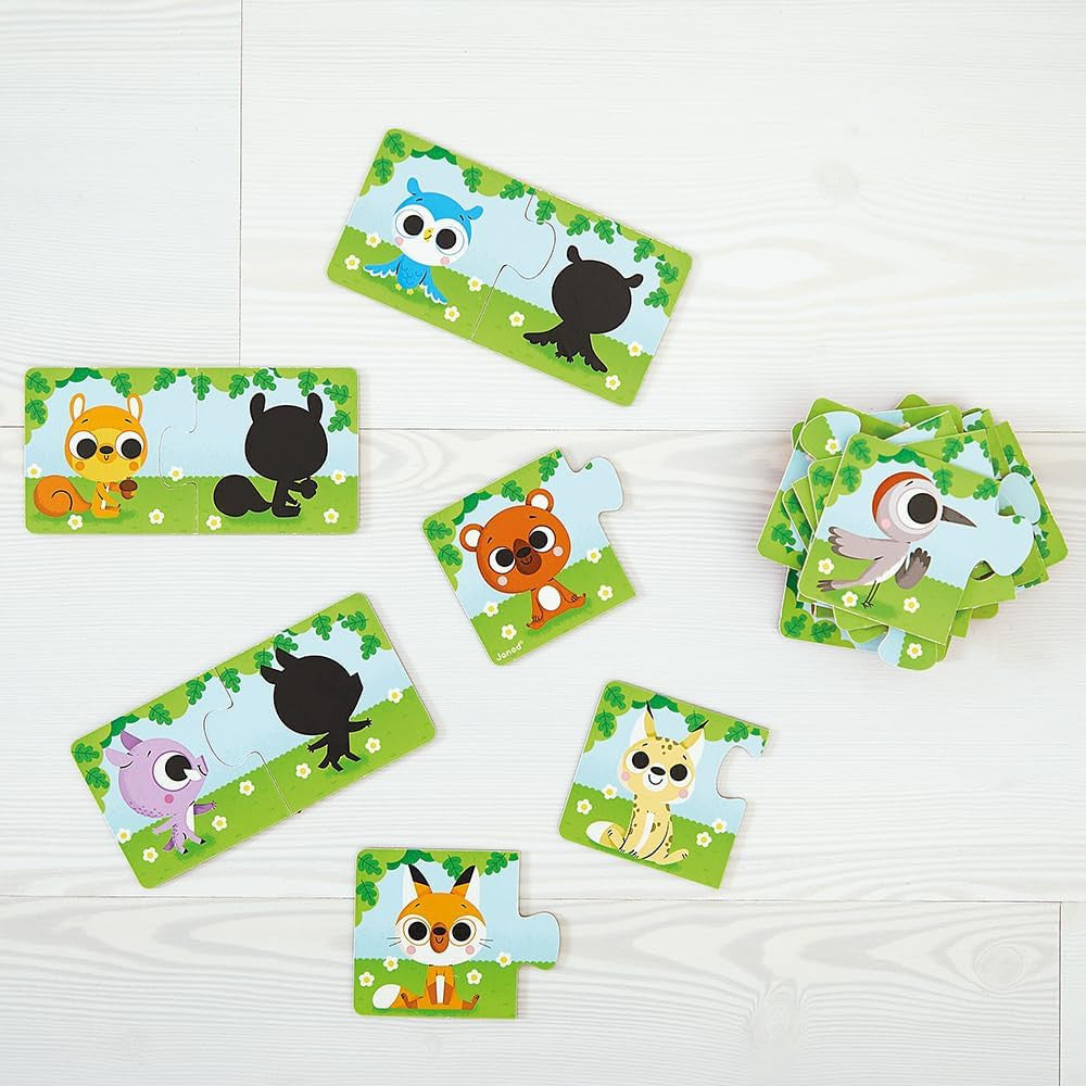 Juego de Asociación Puzles Los Animales y sus Sombras - Janod 02701