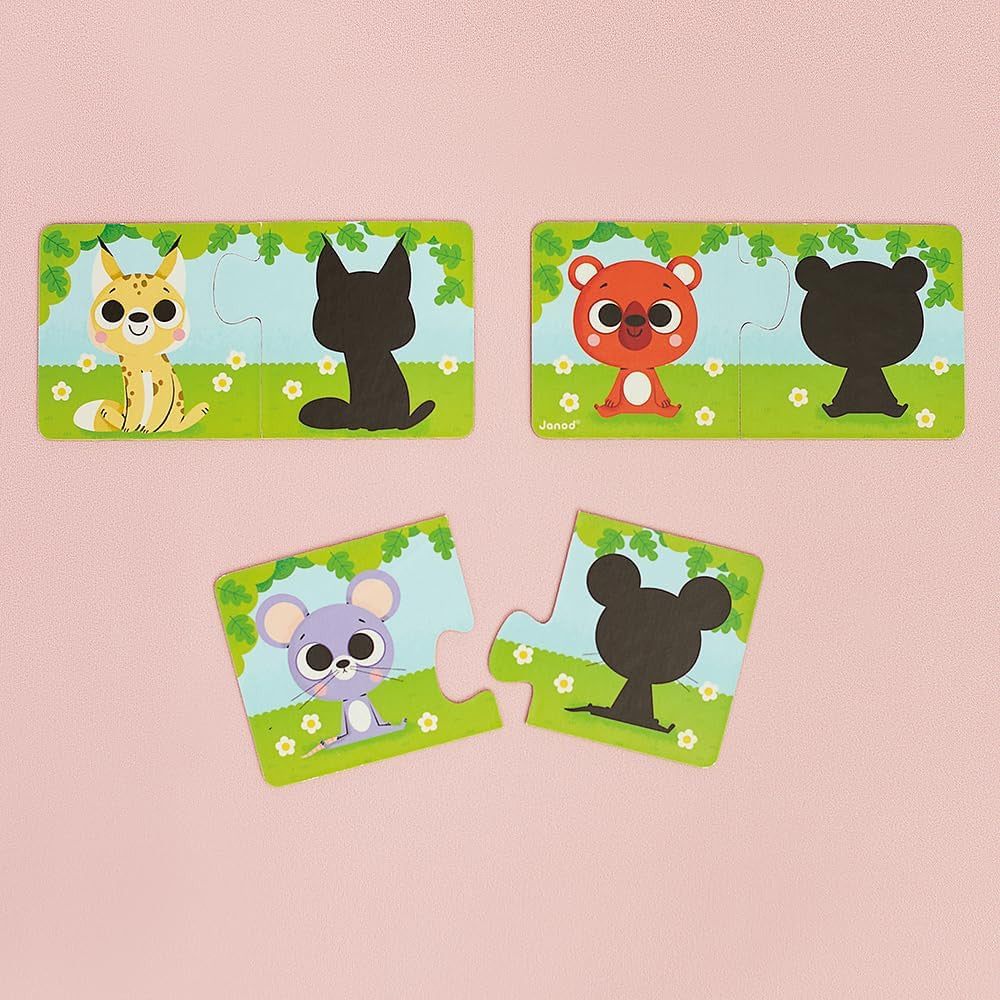 Juego de Asociación Puzles Los Animales y sus Sombras - Janod 02701
