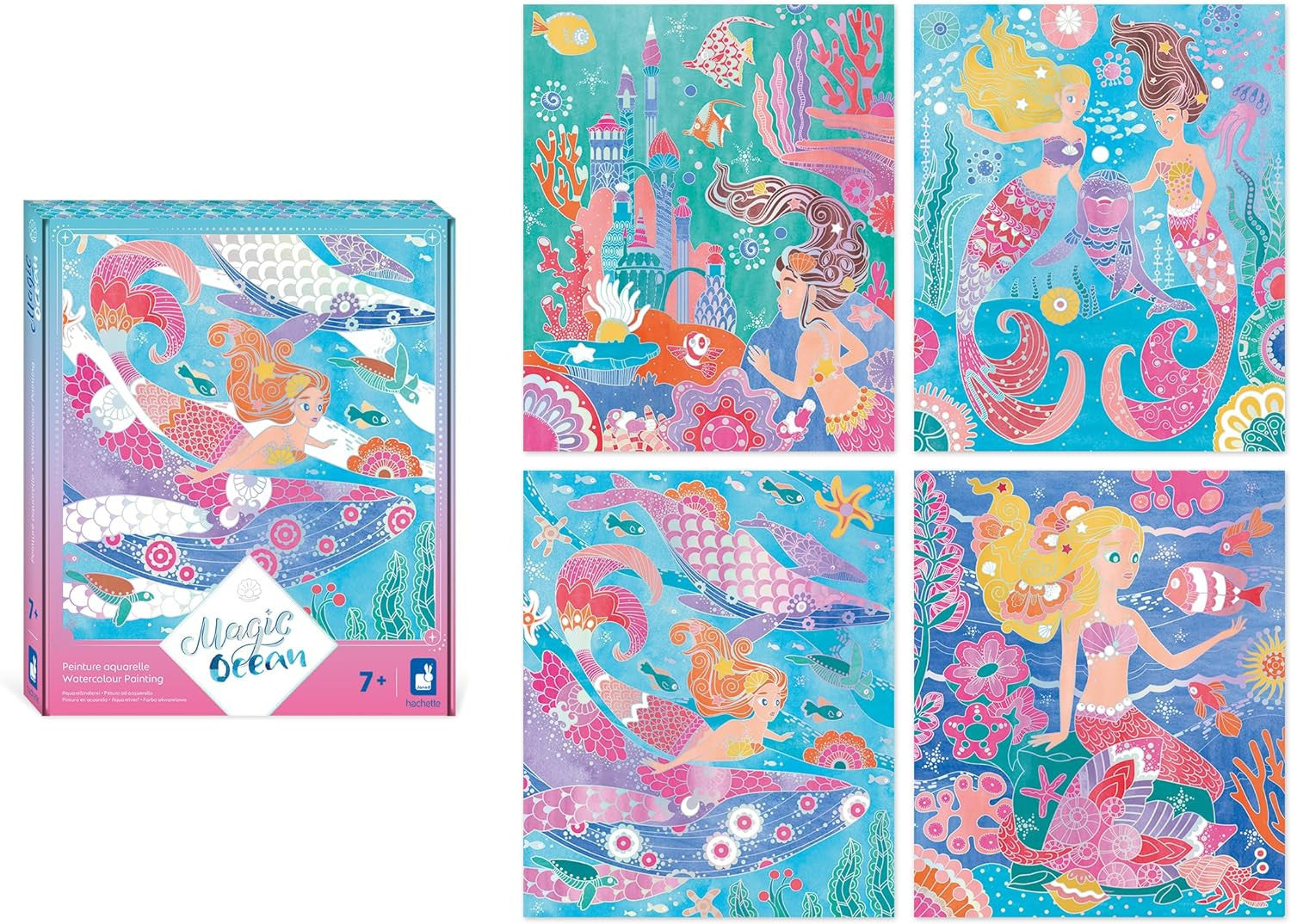 Juego de Manualidades - Magic Ocean - Pintura en acuarela - Janod 09107