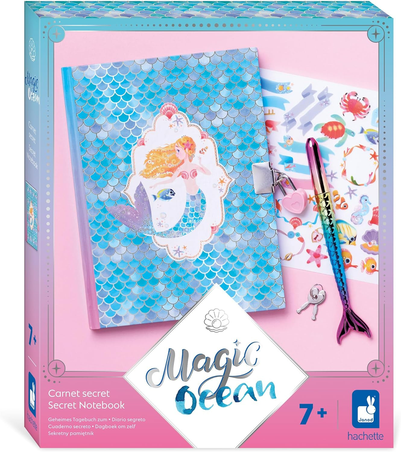 Juego de Manualidades y Decoración - Cuaderno Diario Secreto Magic Ocean - Janod 09109