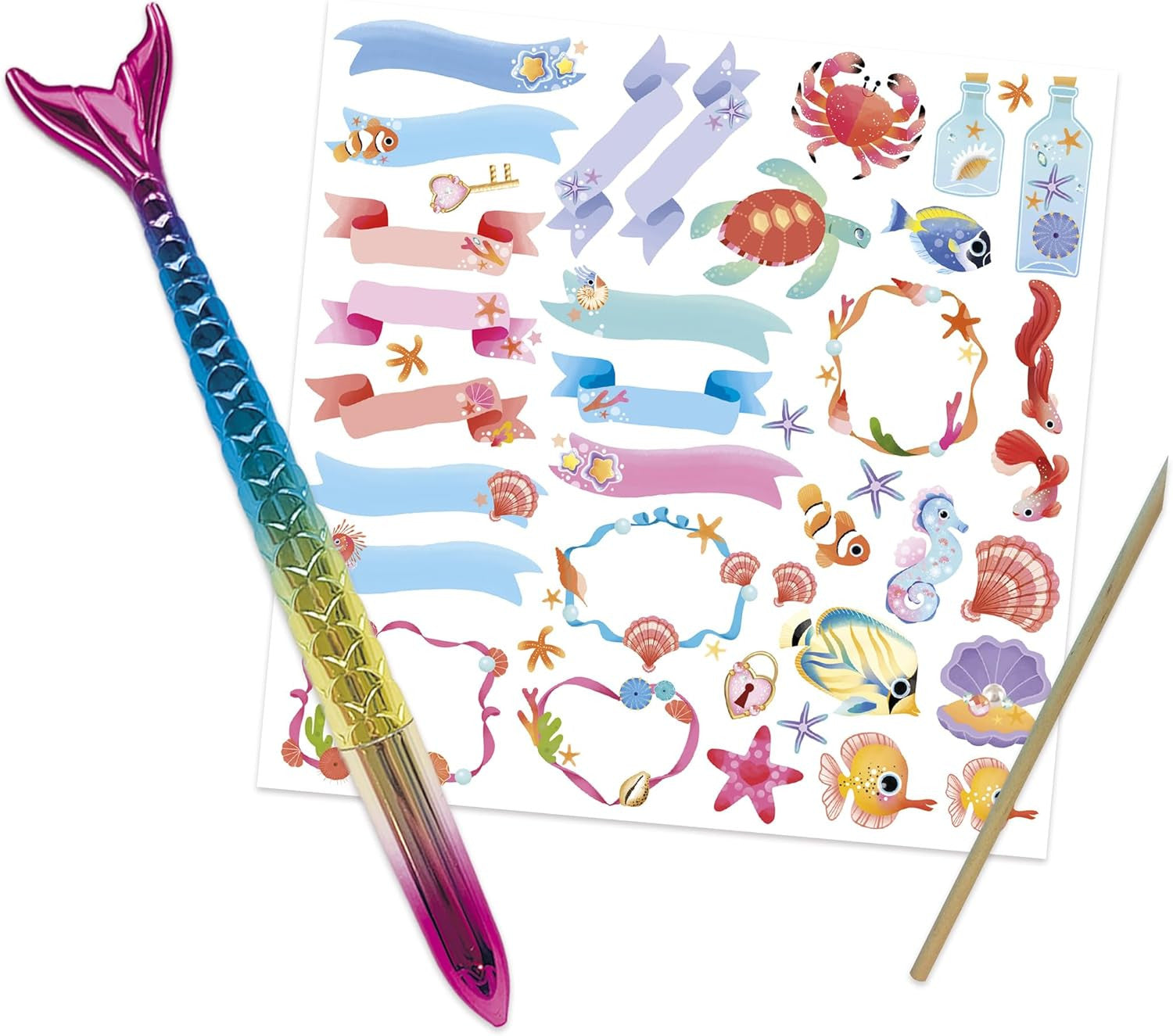 Juego de Manualidades y Decoración - Cuaderno Diario Secreto Magic Ocean - Janod 09109