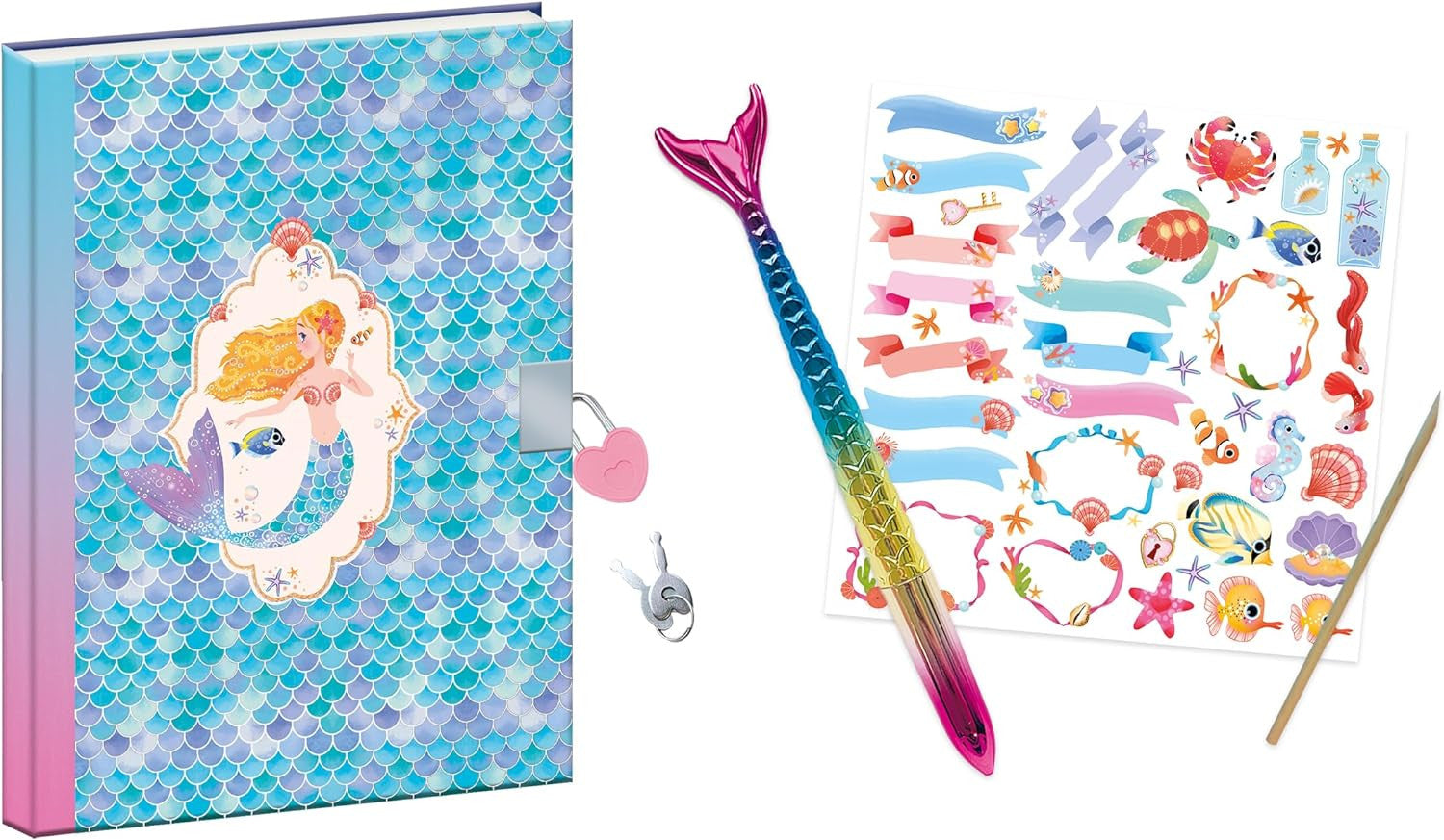 Juego de Manualidades y Decoración - Cuaderno Diario Secreto Magic Ocean - Janod 09109