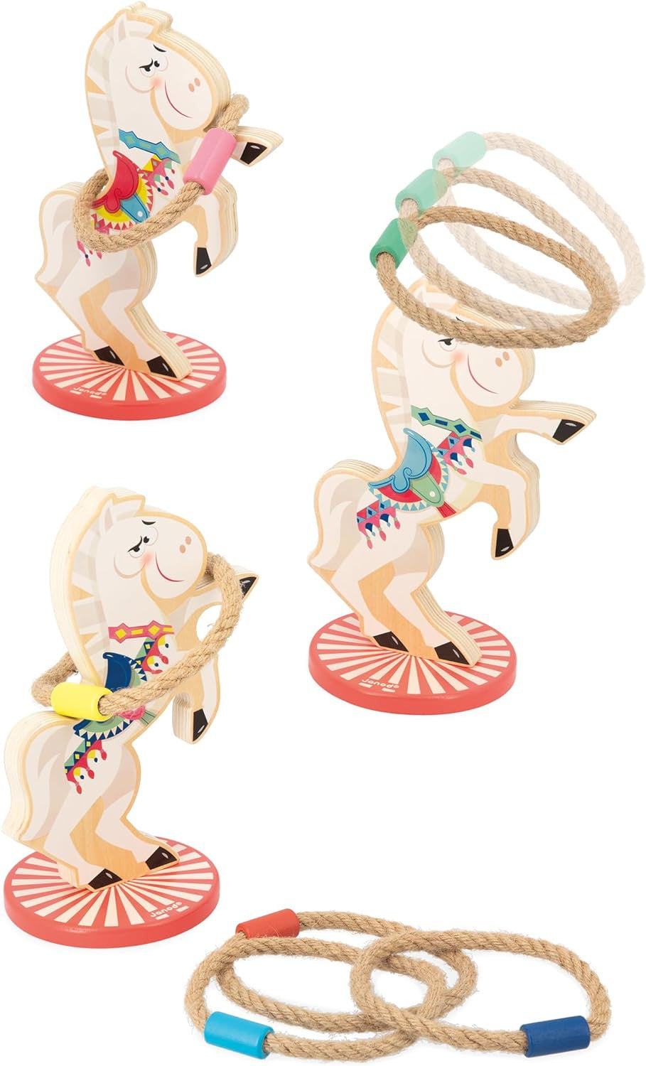 Juego de Habilidad Lanzamiento de Anillas de Caballos Applepop - Janod 03366