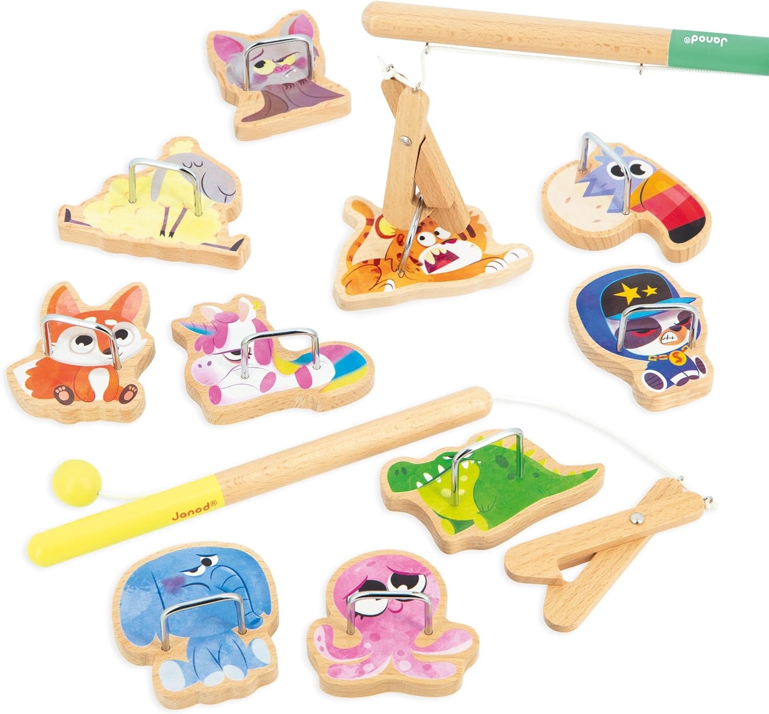 Juego de Habilidad Atrapa animales con pinzas - Alicates de Línea Applepop - Janod 03352
