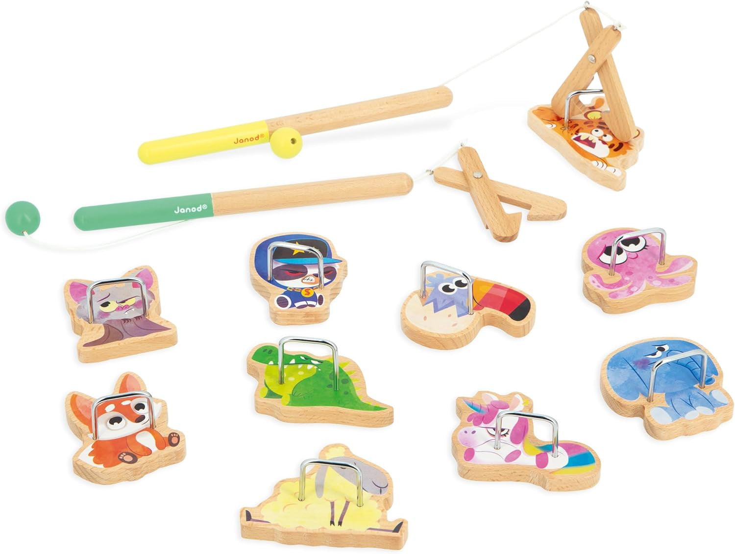 Juego de Habilidad Atrapa animales con pinzas - Alicates de Línea Applepop - Janod 03352