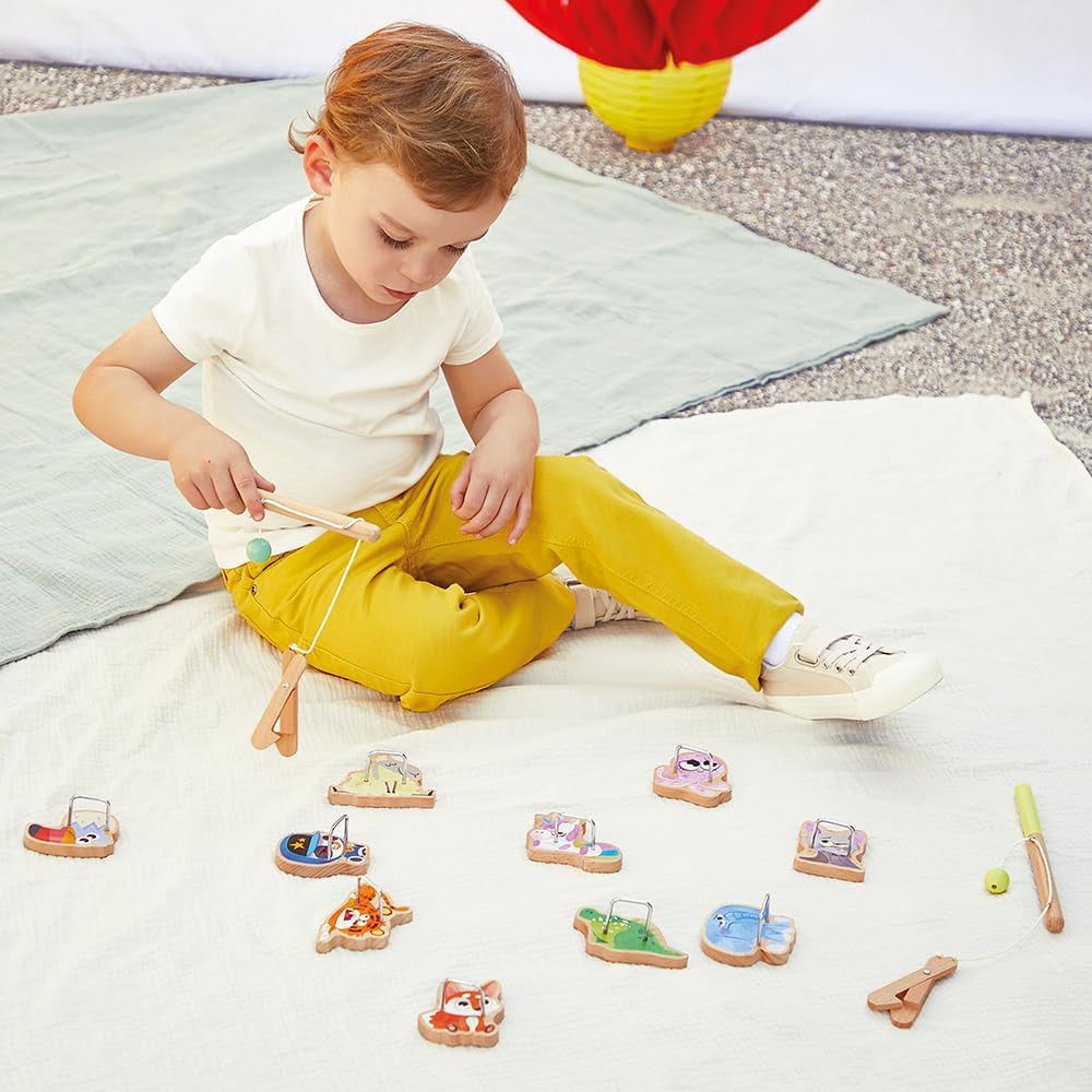 Juego de Habilidad Atrapa animales con pinzas - Alicates de Línea Applepop - Janod 03352