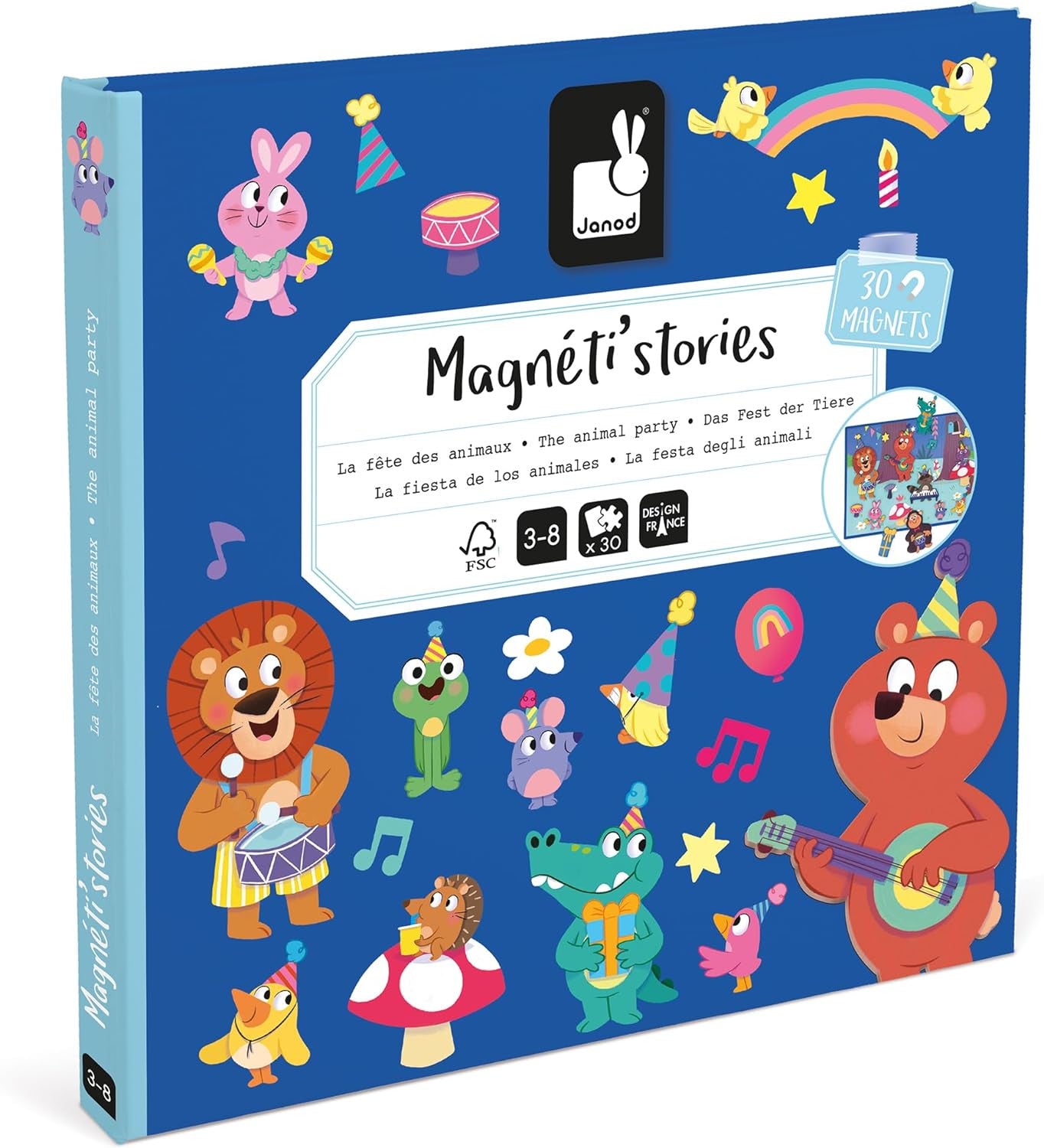 Juego Educativo Magnético 30 Imánes Magneti´Stories La Fiesta de los Animales - Janod 05455