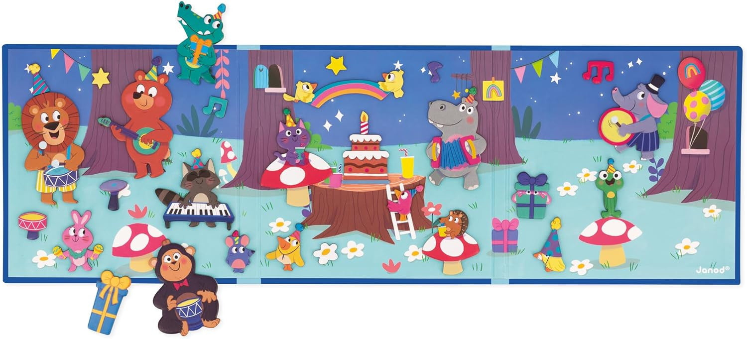 Juego Educativo Magnético 30 Imánes Magneti´Stories La Fiesta de los Animales - Janod 05455