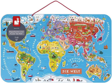 Puzle Magnético Atlas Mundial en Alemán 92 Piezas - Janod 05490