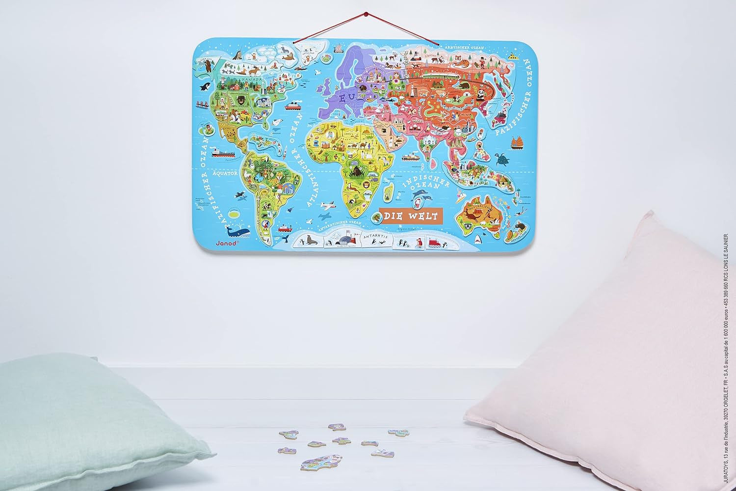 Puzle Magnético Atlas Mundial en Alemán 92 Piezas - Janod 05490