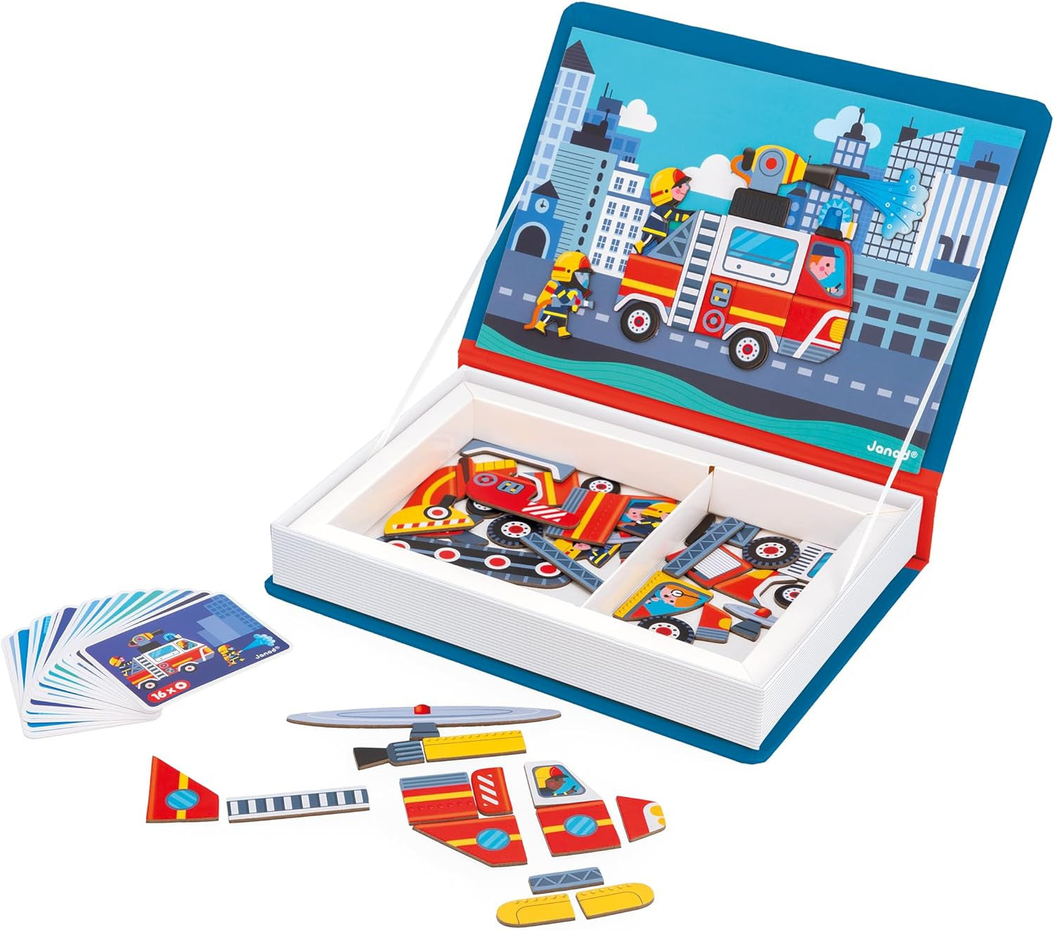 Juego Educativo Magnético 60 Imánes Magnéti´book Bomberos - Janod 02583