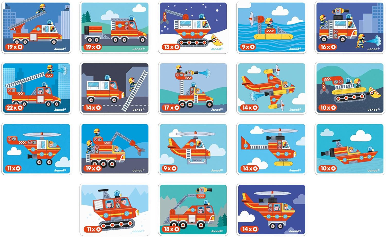 Juego Educativo Magnético 60 Imánes Magnéti´book Bomberos - Janod 02583