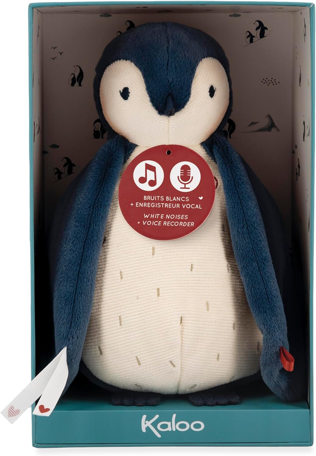 Peluche Pinguino Blanco felpa con Grabador de Voz - Kaloo K212001