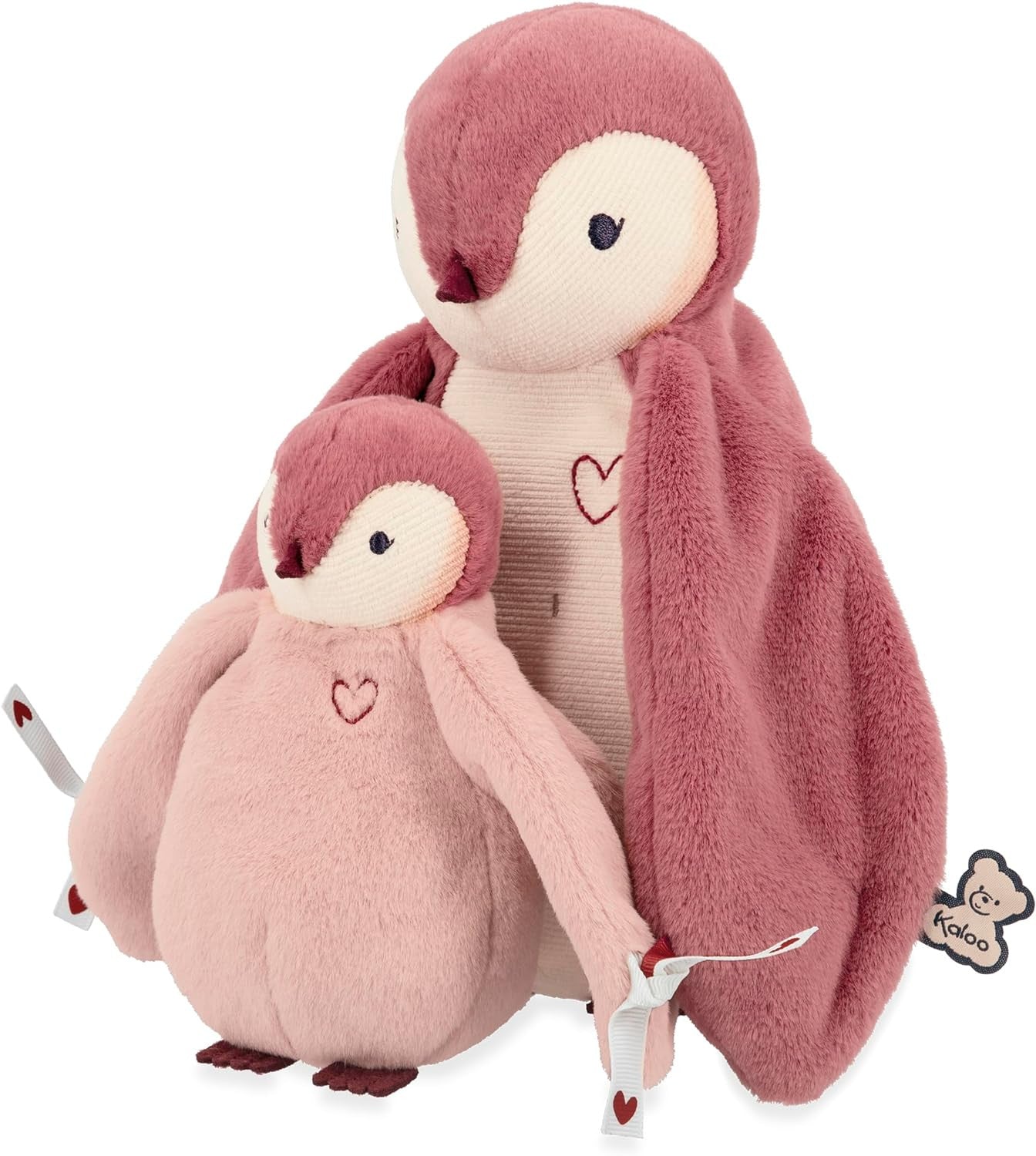 Peluches pinguinos rosa de felpa - padre y cria - kaloo k212004