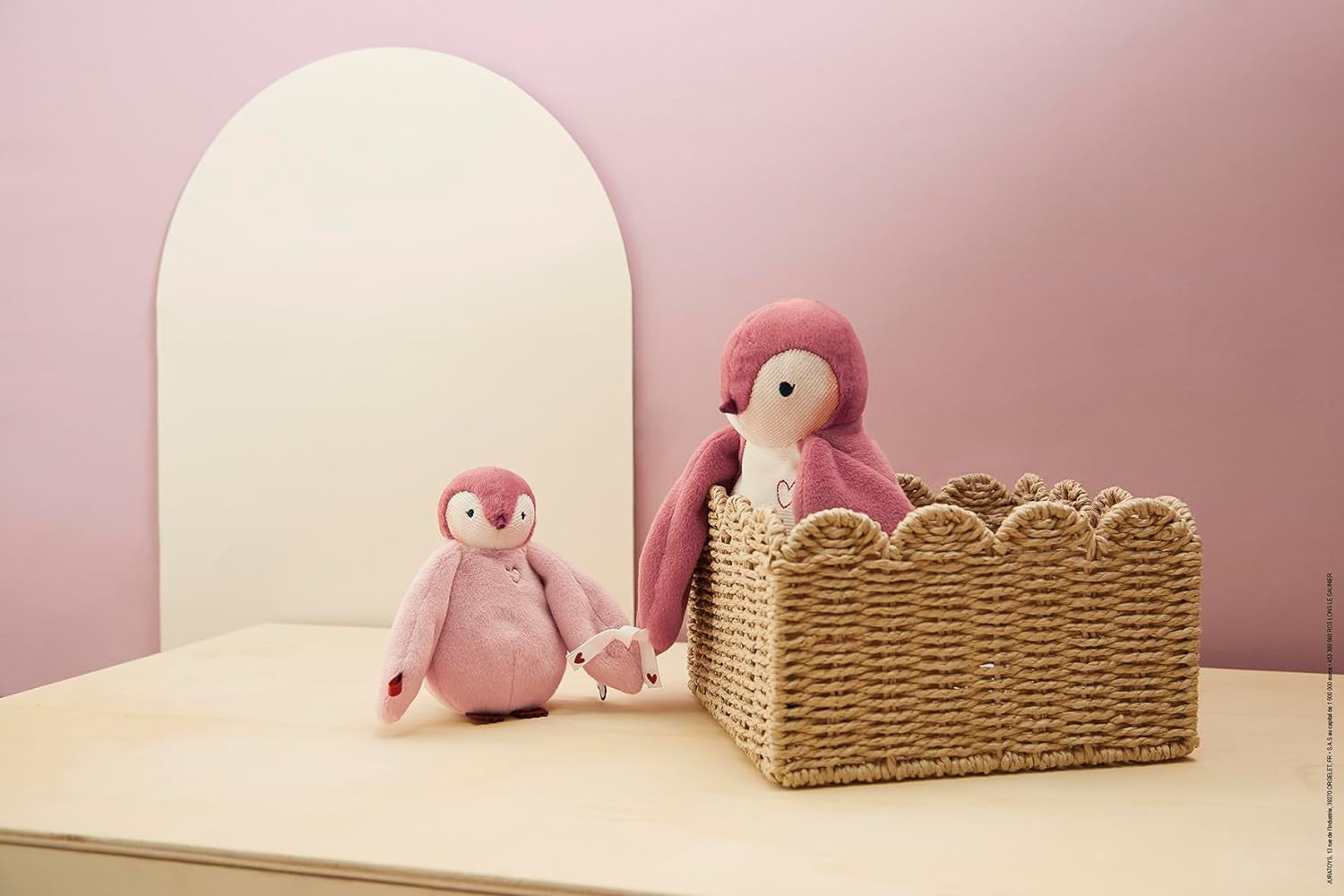 Peluches pinguinos rosa de felpa - padre y cria - kaloo k212004