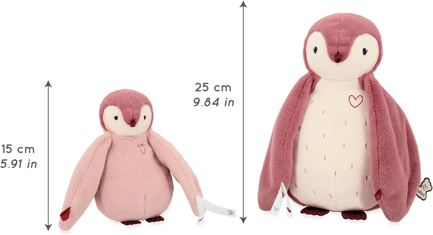 Peluches pinguinos rosa de felpa - padre y cria - kaloo k212004